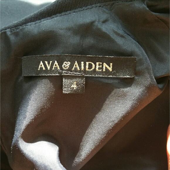 Ava & Aiden Black Short Sleeve Sheath Dress Size 4 - Picture 5 of 7